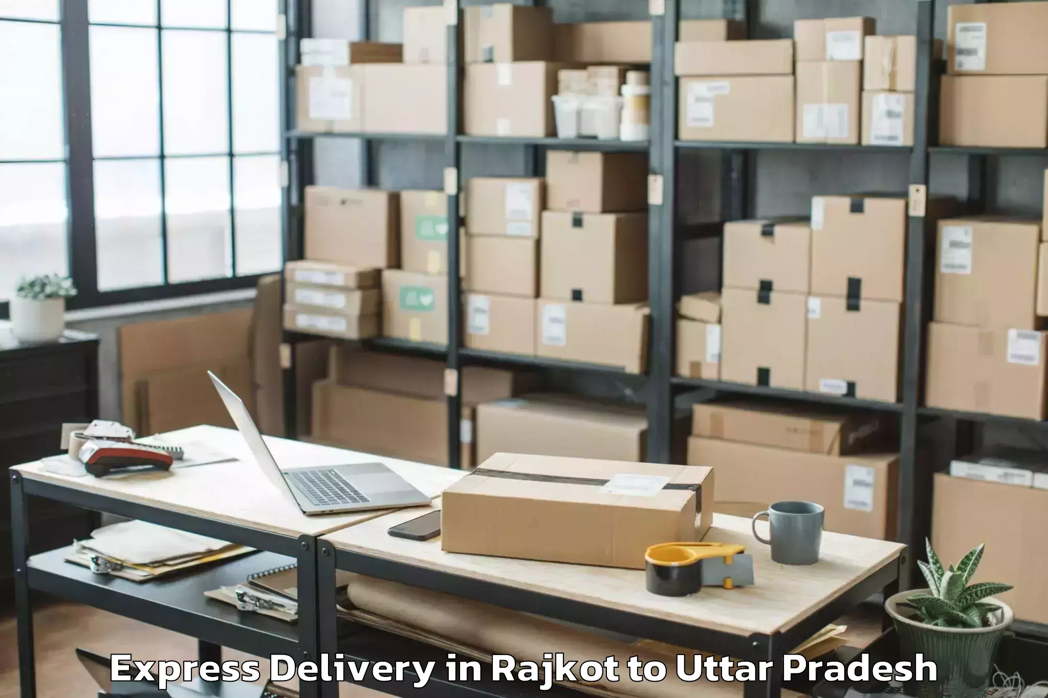 Professional Rajkot to Mubarakpur Express Delivery